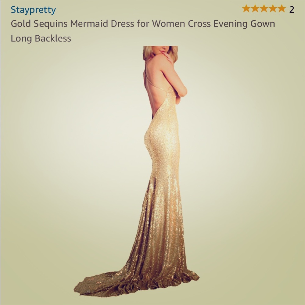 Sequin Gold Evening Gown